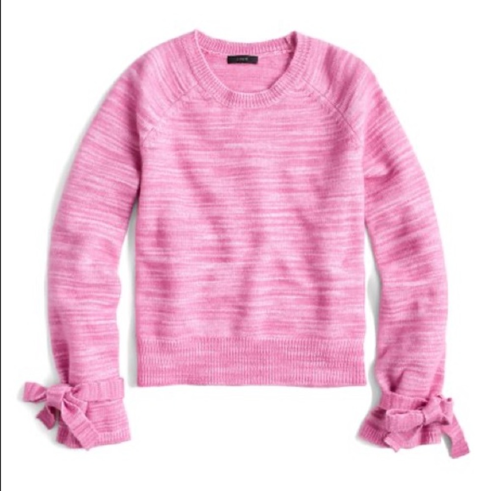 J.Crew collection marked pink tie sleeve sweater EUC